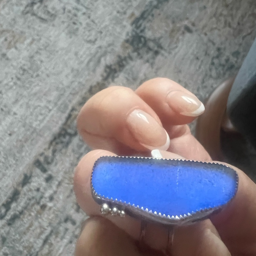 Beautiful blue seaglass ring